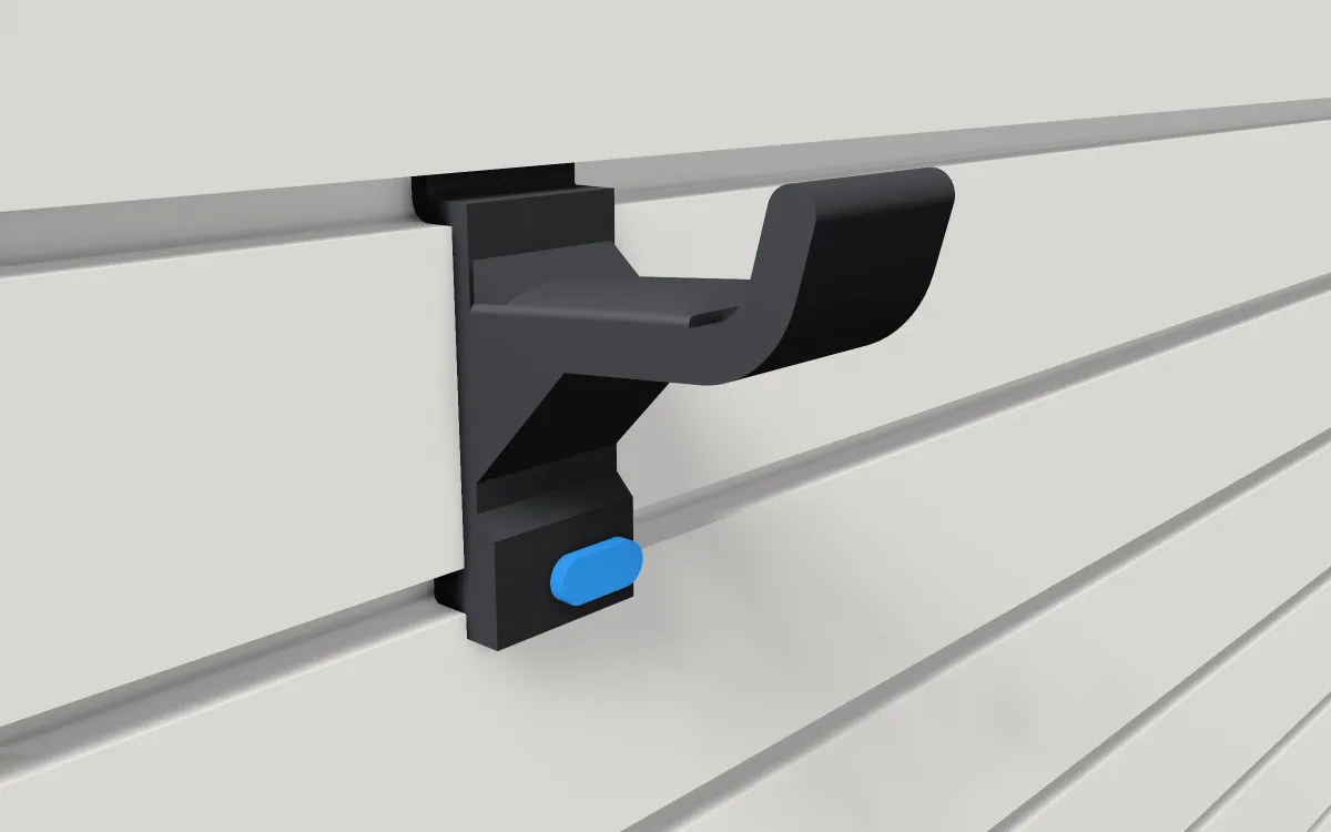 Game-controller saddle · Game controller on a slatwall, 3D render