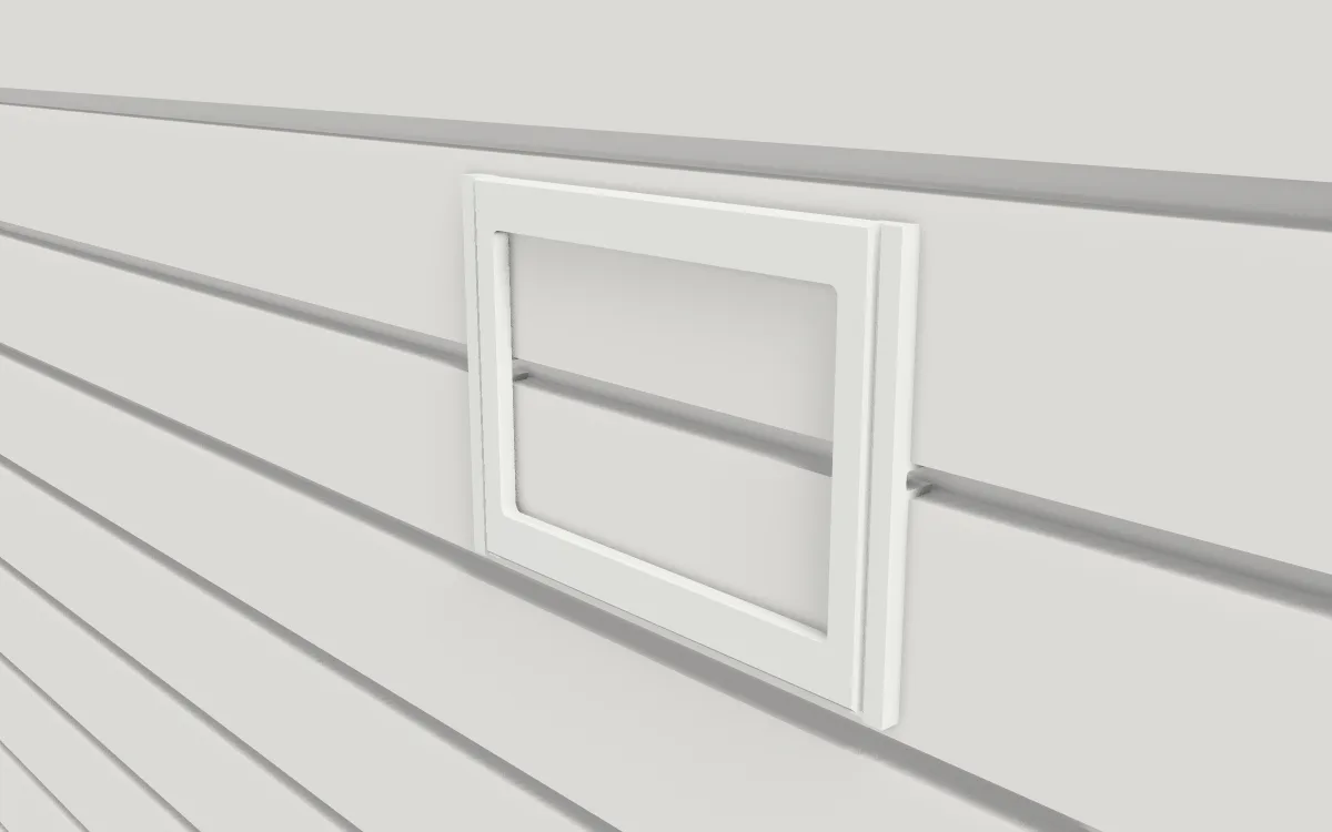 Outlet trim frame · Triple gang on a slatwall, 3D render