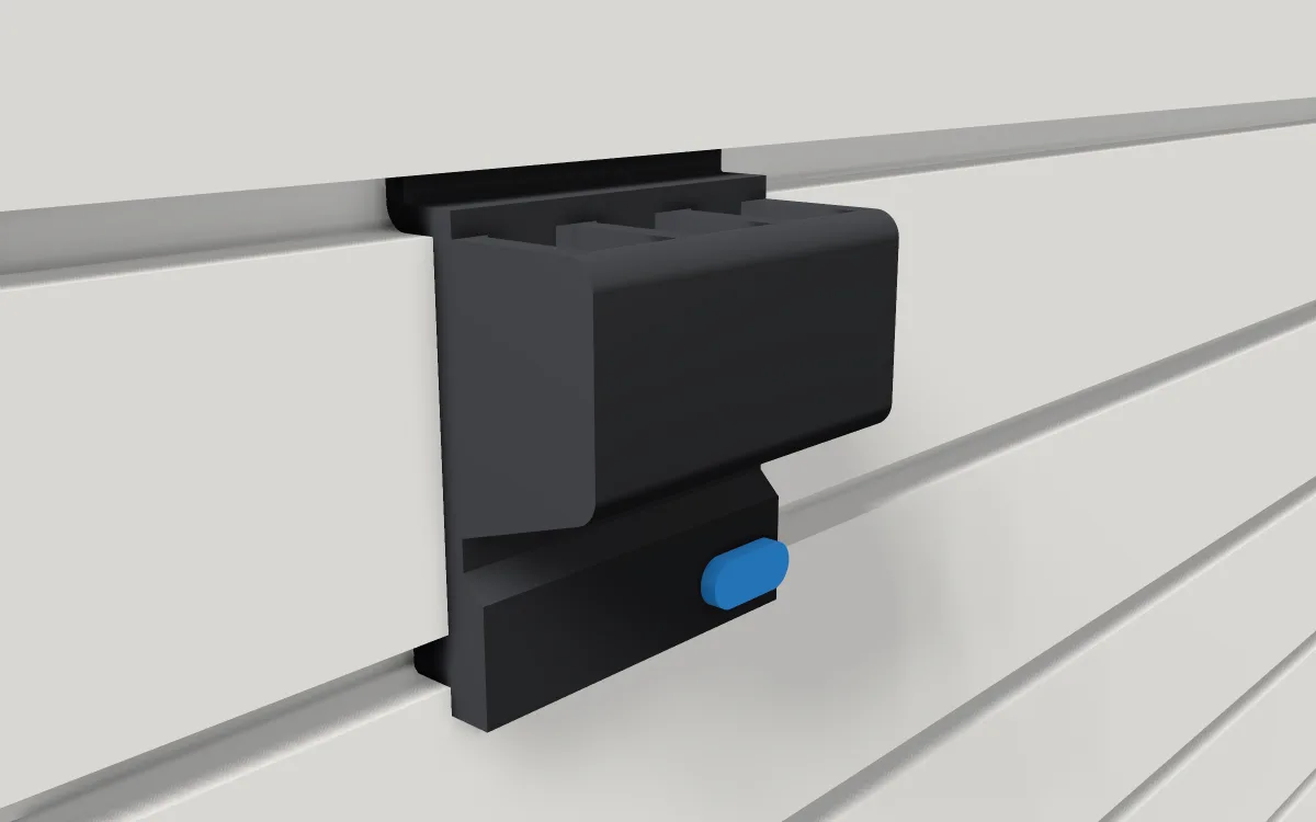Plier bar · 3 pliers on a slatwall, 3D render